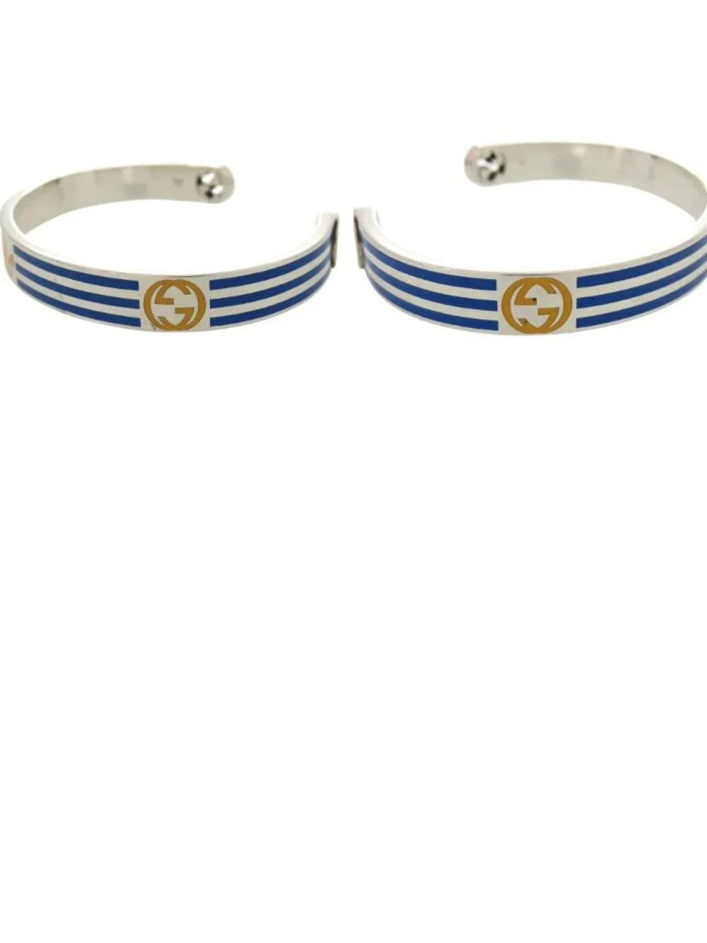 Gucci Adidas Collaboration Bangle 925 Sterling Silver Blue Bracelet